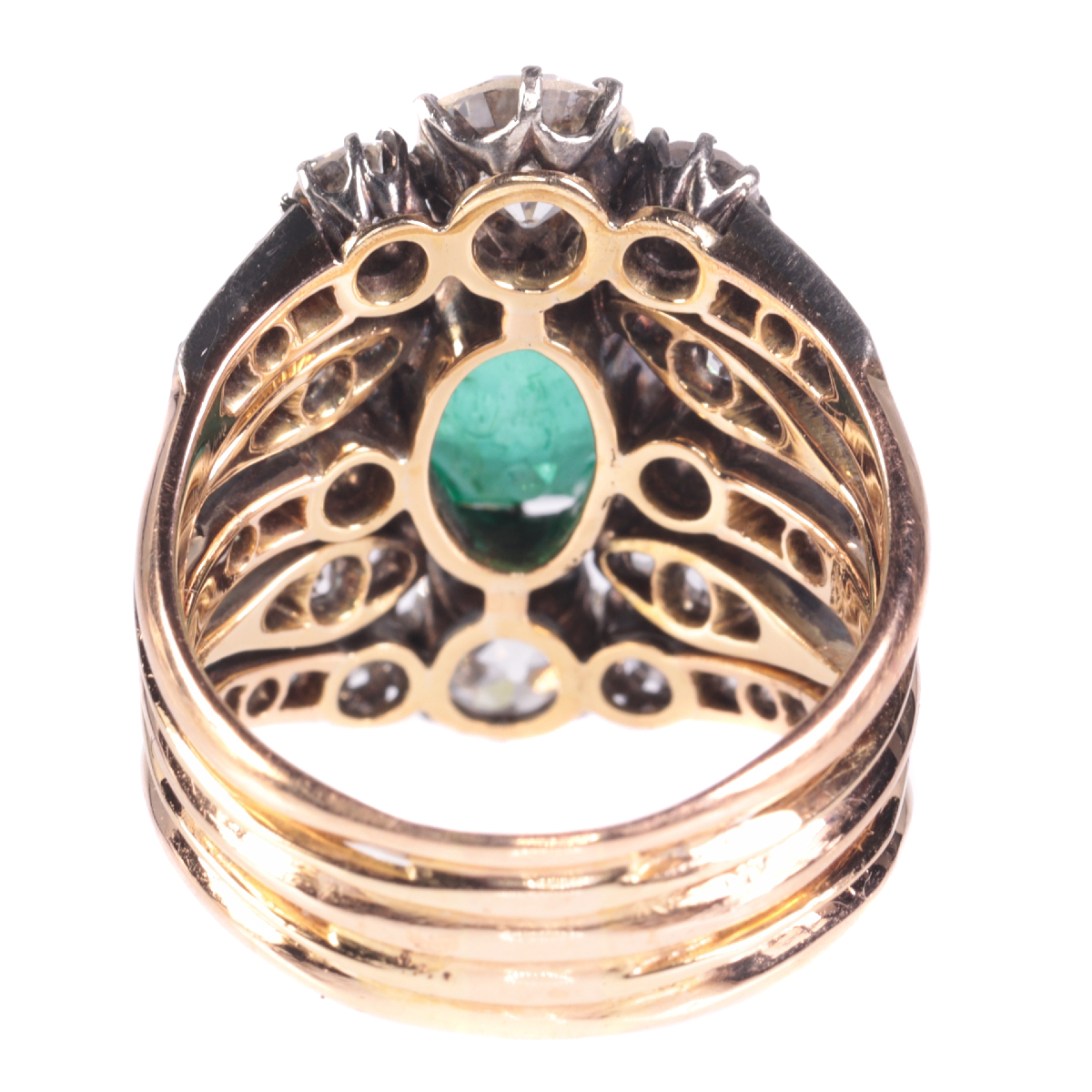 Victorian antique ring with diamonds and emerald (image 12 of 20)